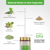 The Curen’s Refreshen | Simplify Digestion Supplement with 30 million CFU Probiotics, Enzymes, Triphala, Harde & Senna Leaves | for No Constipation, Healthy Stomach & Colon, Optimal Digestion | 60 Veg Capsules | For Men and Women