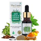 The Curen’s Anti Cold & Cough Drops Herbal Supplement with Tulsi, Ardusi, Pudina, Ginger, Ajwain, Cinnamon, Turmeric, Mullein Leaves | for Cold and Cough Relief, Immunity Booster | 15 ML | 60 Serving